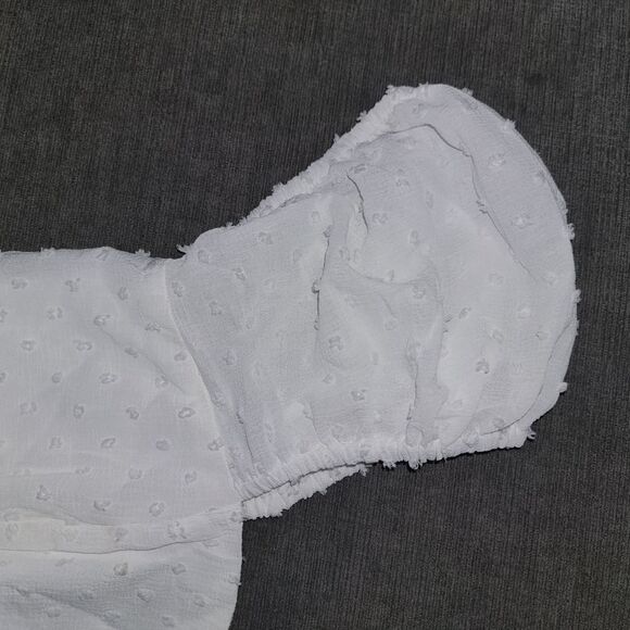 Urban Romantics Women's White Cotton Square Neck Crop Top Size Small - Picture 15 of 15